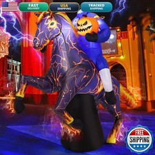 COMIN 69468 6FT Long Headless Horseman Halloween Inflatable Yard Decor LED picture