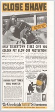 Silvertown Tires Goodrich Golden Ply Blowout Protection Cars 1936 Print Ad picture