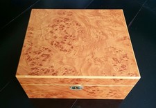 Don Salvatore Vintage Birdseye Maple and Burl Humidor w/Key & Gauge picture