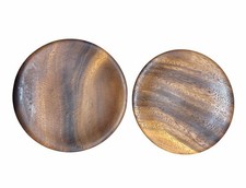 2 Set Of Koa Wood Hawaiian Dish Plate Tray Serving Kitchen Hand Made Vintage picture