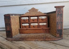 Antique 19th C German Childs Toy Store w/Apothecary Drawers /Lithograph Details  picture