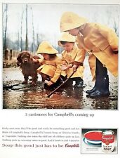 Campbells Tomato soup ad vintage 1963 dog kids mud puddle advertisement picture