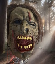 Halloween Mask Zombie With Hair Rubber NWOT SKULL picture