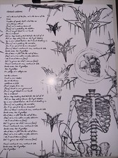 Falling In Reverse Ronnie Radke Signed Trigger Warning Lyric Sheet 8x11 picture