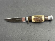 Vintage J. Nowill & Sons Stag Handle Fixed Blade Hunting Knife Sheffield Eng. picture