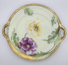 Rare Bavaria Hand-Painted  Plate with Floral Design and Gold Accents - Signed picture