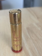 Vintage Red Satin Angelique Perfume Travel Metal Tube Empty picture