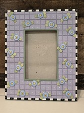Vintage Mary Engelbreit Spring Rose Floral Polymer Clay Floral Picture Frame 8