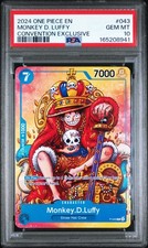 2024 ONE PIECE PROMOS #043 MONKEY D. LUFFY CONVENTION EXCLUSIVE PSA 10 picture