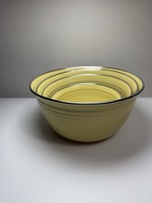 Vintage Fiesta Homer Laughlin Yellow Enamel Metal Nesting Mixing Bowls Set 4 picture