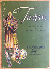 1958 THE BROADMOOR HOTEL vintage Mayan Room Tavern grill menu COLORADO SPRINGS picture