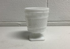 Vintage NAPCO White Milk Glass Hobnail Vase Pedestal Base USA 1180 picture