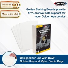100 Pack - BCW Golden Age Comic Book Boards Acid Free 24PT 7 1/2
