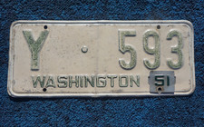 1950 1951 Washington State License Plate picture