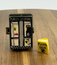 Porcelain Hinged Trinket Box Telephone Booth With Phone Book picture