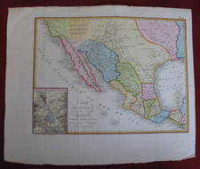 1778 New Spain - MEXICO MAP by Ambrose Tardieu Engraved US Antique Map picture