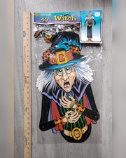 BEISTLE Vintage 40” Halloween WITCH Die Cut Jointed Hinged Paper 1988 NOS picture