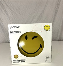 New In Box Yoobi Smileyworld Yellow Trinket Tray 6”x6” picture