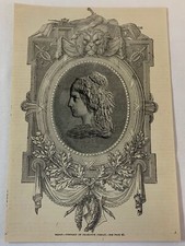 1876 magazine engraving~ PORTRAIT OF CHARLOTTE CORDAY picture
