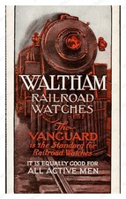Waltham Massachusetts 1910s Railroad Watch Vanguard Ad Standard Postcard picture