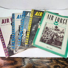 Vintage US Army Air Forces Service Journal Lot of 5: 1943 & 1945 WWII Magazines picture