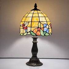 Vintage Dale Tiffany Hummingbird Stained Glass Accent Table Lamp 16