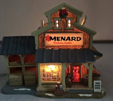 Vintage Lemax Village Menard Cashway Lumber Lighted Building 2005 Christmas picture