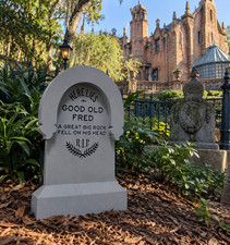 Good Old Fred Tombstone Disney Haunted Mansion 3D Printed Grave Marker Prop Sign picture