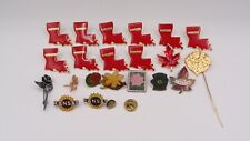 Lot Of 22 Vintage Louisiana Kansas State Flower Rose Leaf Hat Lapel Pins *READ* picture