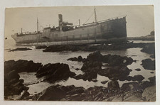 1921 ME RPPC Postcard Kennebunkport Walker's Pt Maine Shipwreck Wandby ship AZO picture