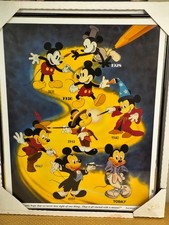 WALT DISNEY'S MICKEY MOUSE THROUGH THE YEARS FRAMED POSTER 16 X 20 1980S picture