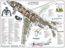 Dassault Falcon  2000LX cutaway Poster 24x36 in picture