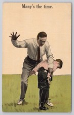 Antique Comic Postcard Man Spanking Boy Manys the time Marion IND picture
