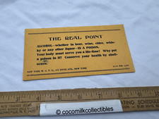 1920's Ink Blotter Temperance Anti Drinking The Real Point WCTU New York City picture