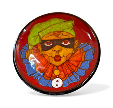Vintage Oscar Ducci Art Pottery Clown Plate 9” Signed Hand Painted Harlequin picture