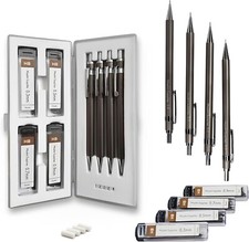 MozArt Mechanical Pencil Set with Case - 4 Sizes: 0.3, 0.5, 0.7 & 0.9mm with 30 picture