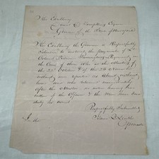 1814 Signed War of 1812 Letter NY Militia Governor Tompkins History Manuscript picture