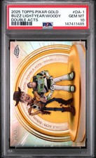 2025 Topps ChromeDisney PIXAR Gold Double Acts Woody Buzz Lightyear PSA 10 picture