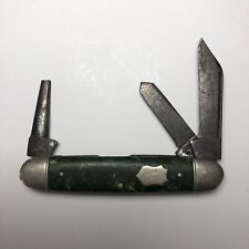 RARE Vintage Federal Knife Co Syracuse NY 3-Blade Pocket Knife 2” Green - 606 picture