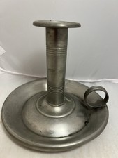 Antique Mid 19th C. Pewter Push-Up Chamber Stick  Meriden Britania Co Near Mint picture