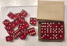 28 Vintage 5/8β Magenta Bakelite Dice Some In Orig. Box & 2 - 3/4β Dice picture