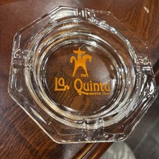 Vintage La Quinta Motor Inn Glass Ashtray Orange Logo Retro Hotel picture