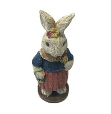 Russ Berrie Easter Bunny Lady In Blue top and Red Skirt Old World Heritage 16812 picture