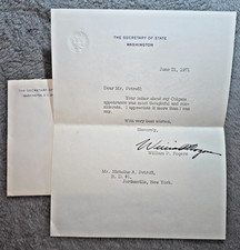 1971 William P. Rogers SIGNED Secretary of State Letter Nicholas Petroff Envelop picture