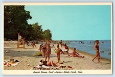 c1960 Ohio OH Vintage Postcard Beach Scene East Harbor State Park Bathing Beach picture