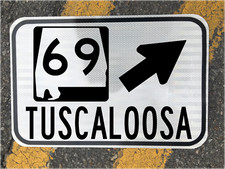 Alabama Highway 69 road sign  Tuscaloosa  12