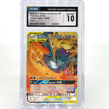 PSA CGC 10 Pokemon Card Articuno Moltres Zapdos GX 44/68 Hidden Fates English picture