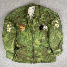 Vtg 1960s Vietnam War Souvenir Jacket Size Medium Army Saigon Stitched Flags picture