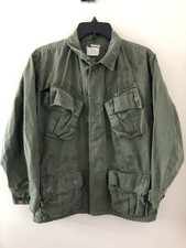 Vintage 60s U.S. Army OG-107 Rip Stop Poplin Jacket Size Small Slant Pocket picture
