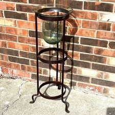 PartyLite SEVILLE 3-Wick Candle Holder Metal Stand & Glass Hurricane 29